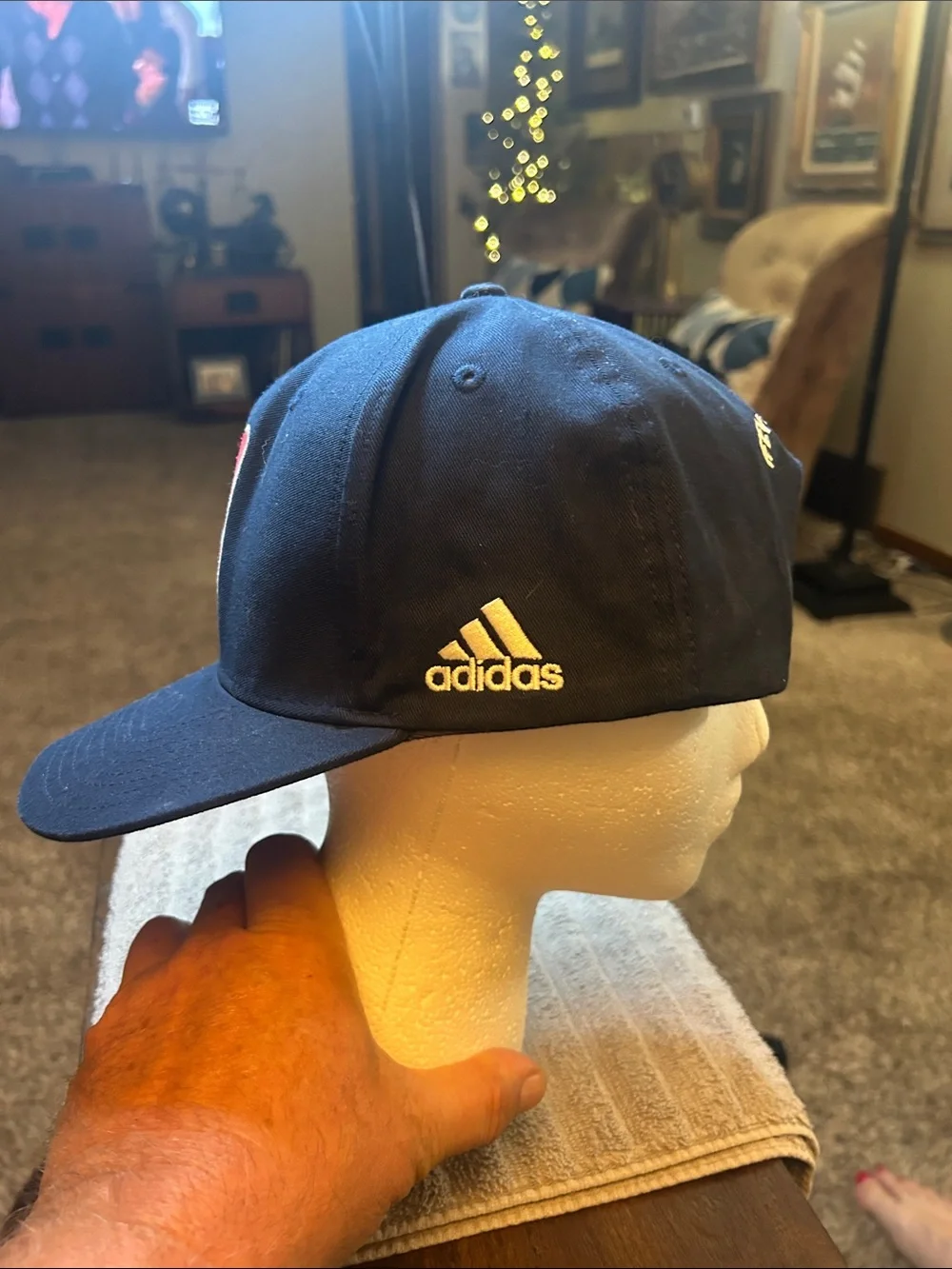 adidas Navy Hat with Red, White and Blue NBA Logo